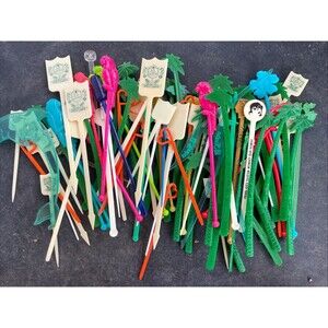 Vintage Advertising Swizzle Stirrer Sticks - Hawaii, La Fonda, Hilton Delta 100